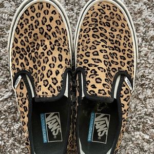 Leopard Vans Slip Ons
